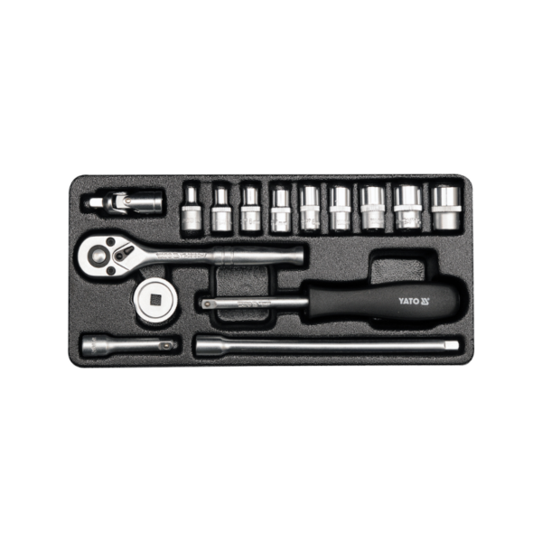 JUEGO RATCHET Y COPAS ¼ 15PCS YT-14411